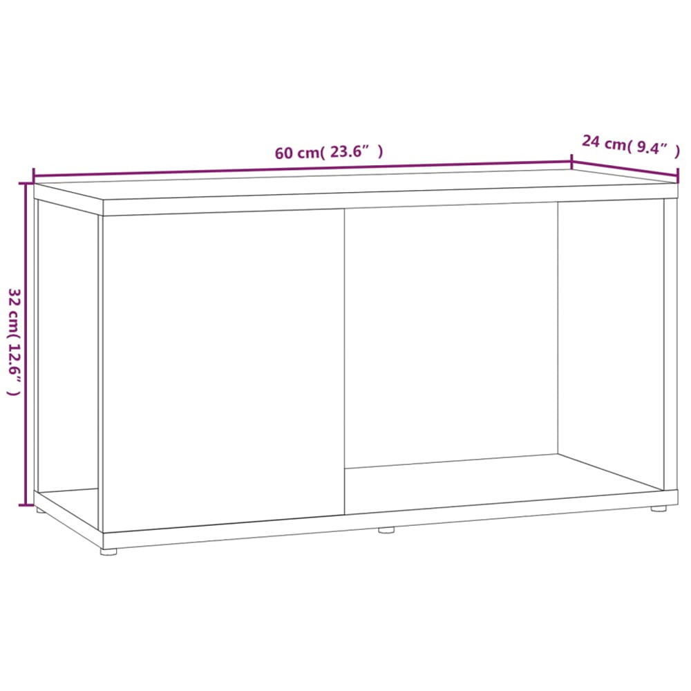 vidaXL Single Shelf Smoked Oak TV Cabinet Image 8