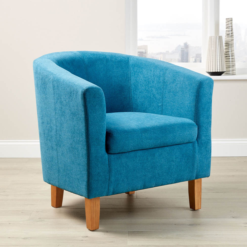 Home Source Bedford Teal Padded Tub Chair Image 5