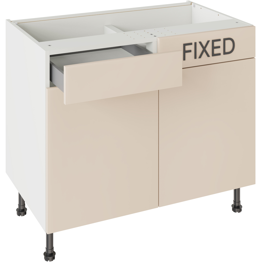 Kitchen Kit Slab Supergloss Cashmere Drawerline Base Cabinet 1000mm Image 2