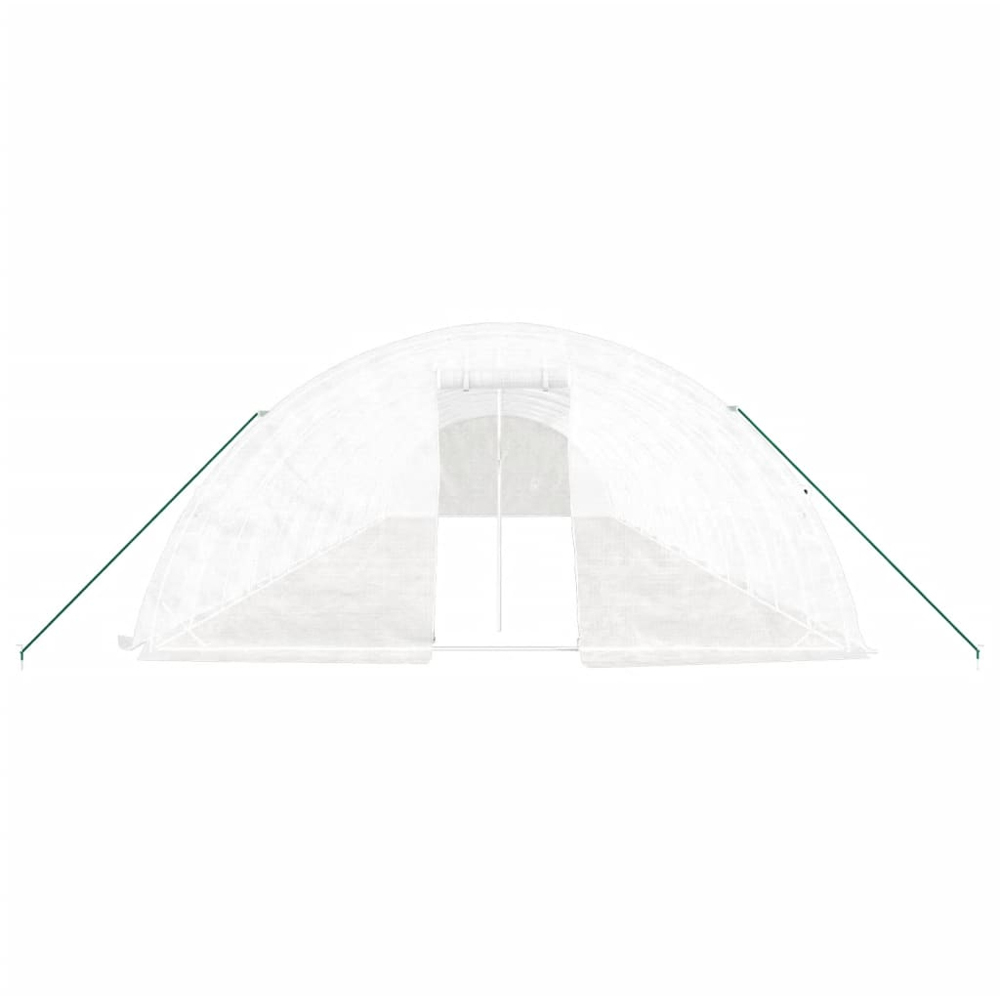 vidaXL White Polyethylene Galvanised Steel Frame 52.4 x 16.4ft Greenhouse Image 3