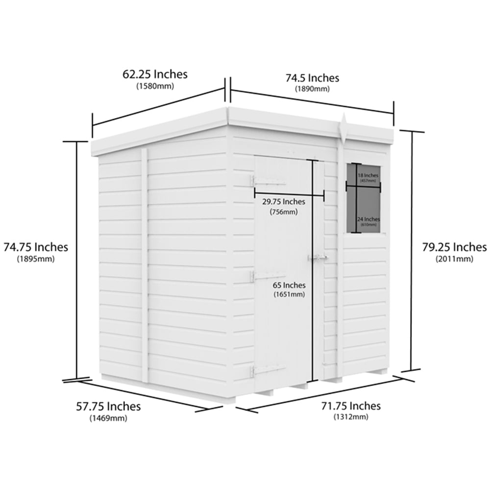 DIY Sheds 6 x 5ft Tongue and Groove Timber Pent Security Garden Shed Image 8