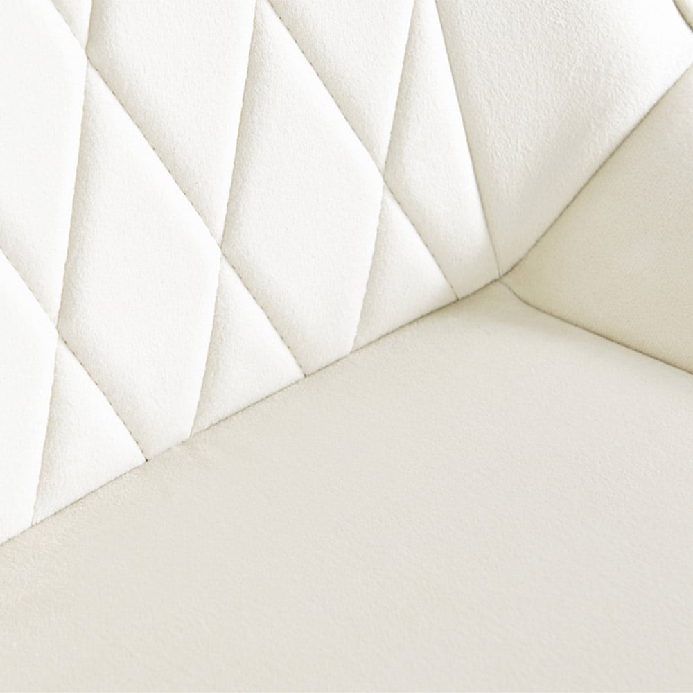 Furniturebox Copeland Cesano Marble Effect 6 Seater Dining Set White Cream and Gold Image 7