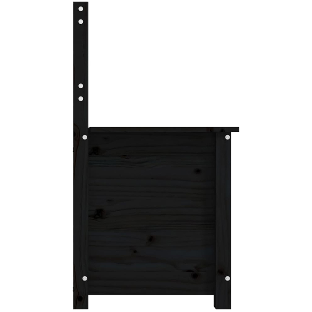 vidaXL Black Solid Wood Pine Storage Bench 80 x 41 x 77cm Image 8