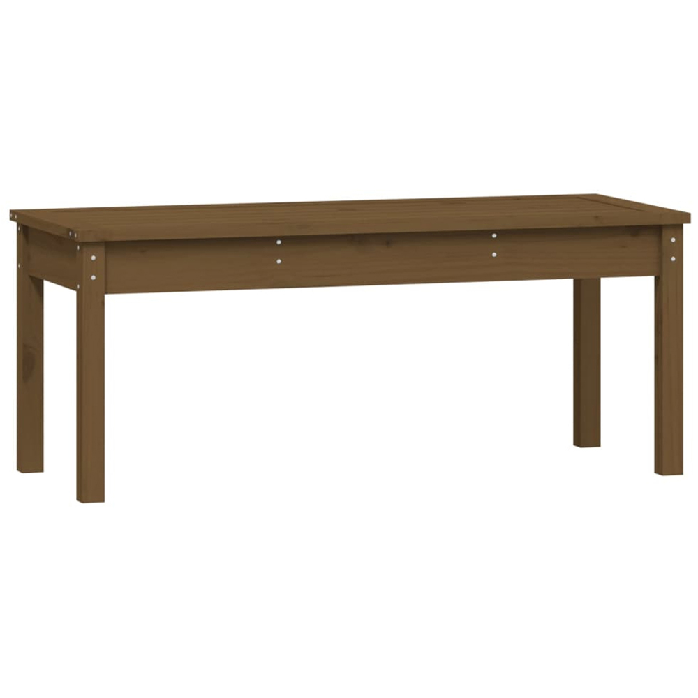 vidaXL Honey Brown Solid Pine Wood Slatted Garden Bench 109 x 44 x 45cm Image 2