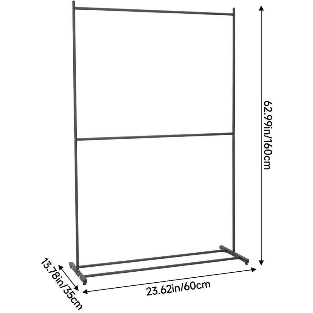 Living and Home 2-Tier Black Metal Clothing Rack 60 x 35 x 160cm Image 8