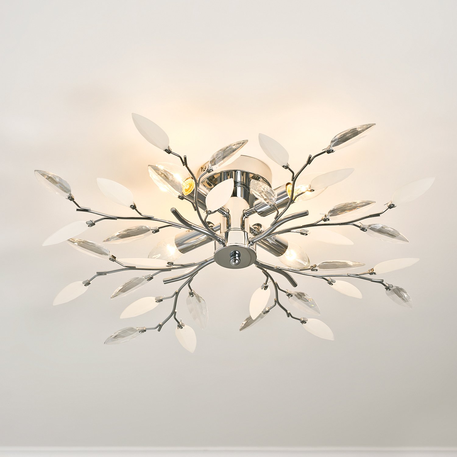 Silver Leaf Ceiling Light Image 2