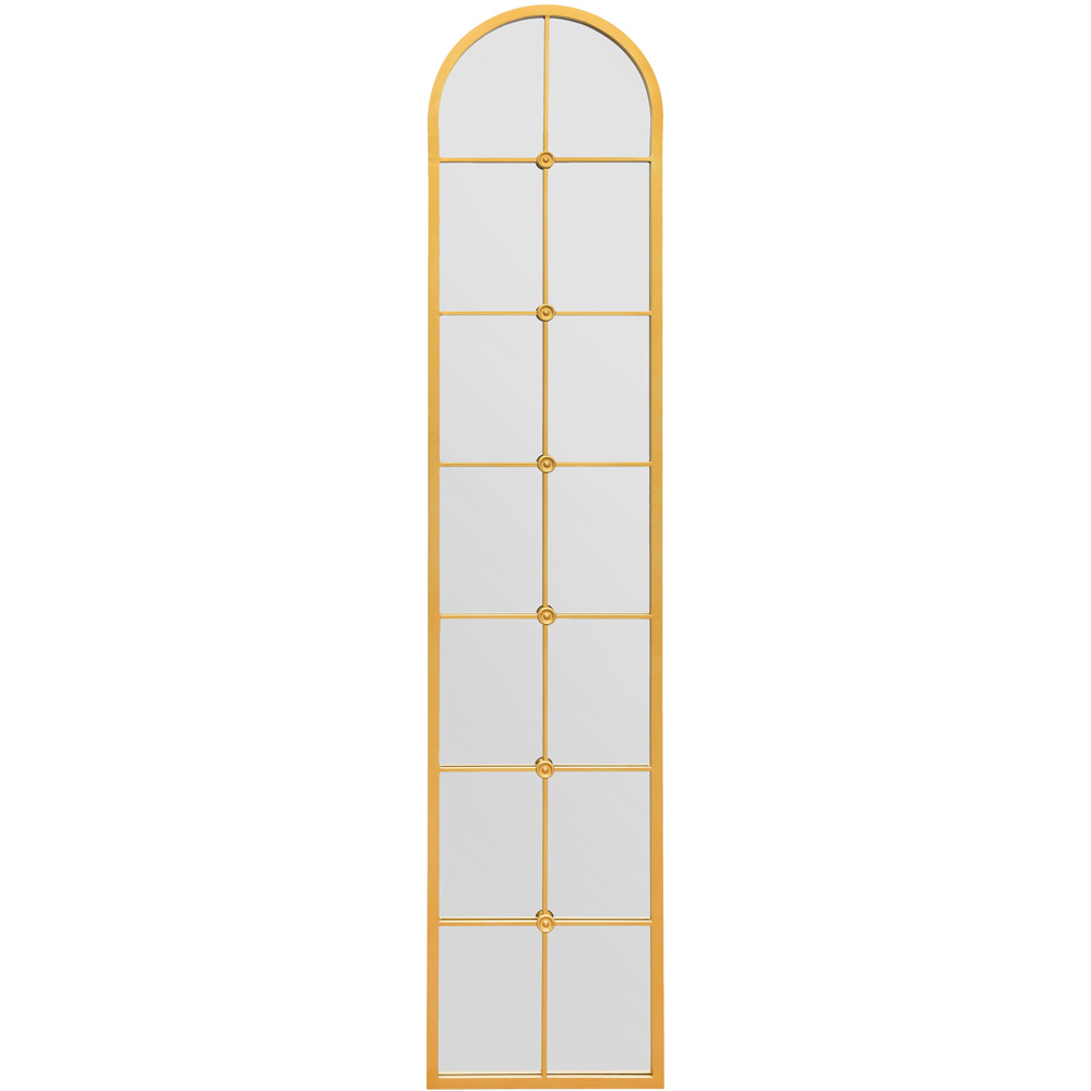 The Arcus Gold Arched Metal Leaner Wall Mirror 190 x 40cm Image 1