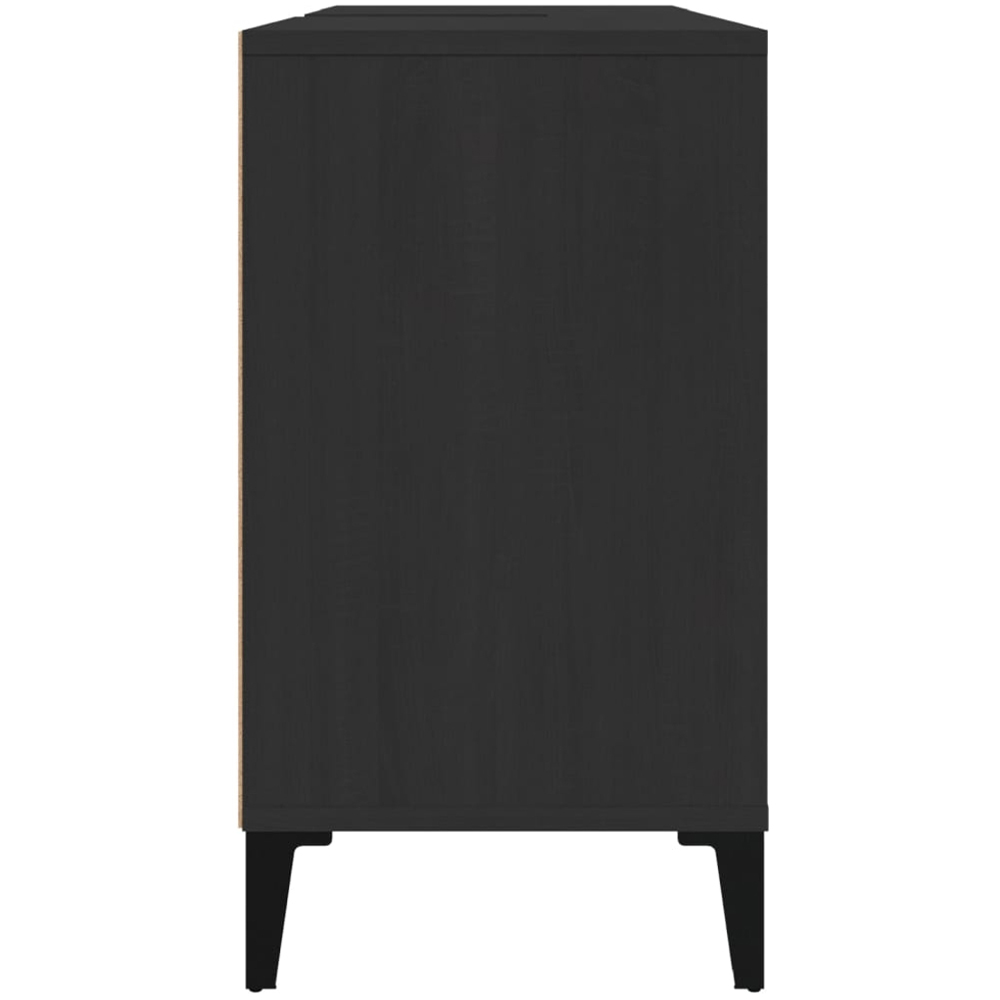 vidaXL Single Door 4 Shelf Black Washbasin Cabinet Image 6
