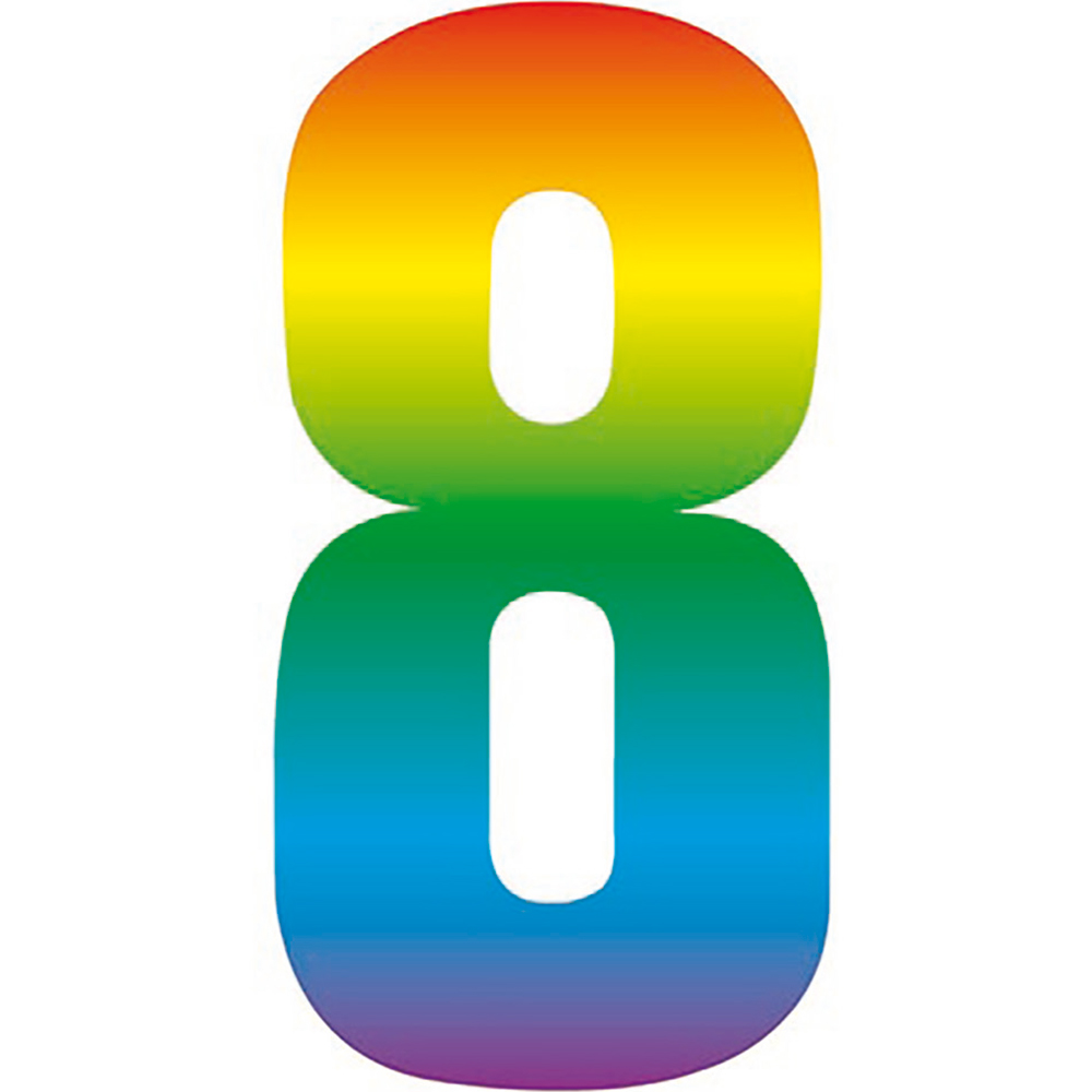 Rainbow Self Adhesive Number Sticker - 8 Image