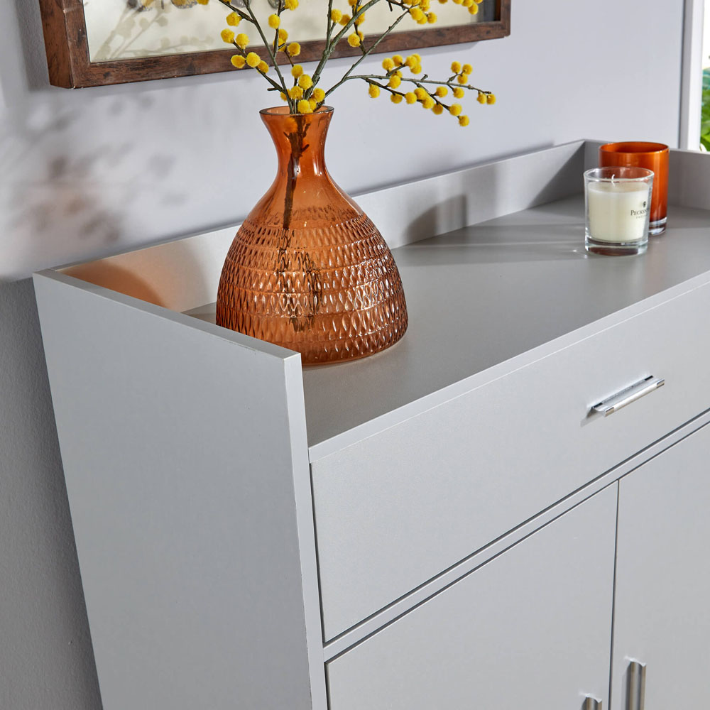 Home Source Novora 2 Door Grey Shoe Cabinet Image 3