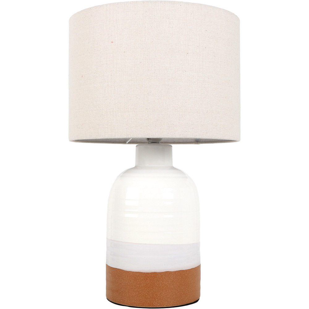 White and Amber Rustic Table Lamp Image 1