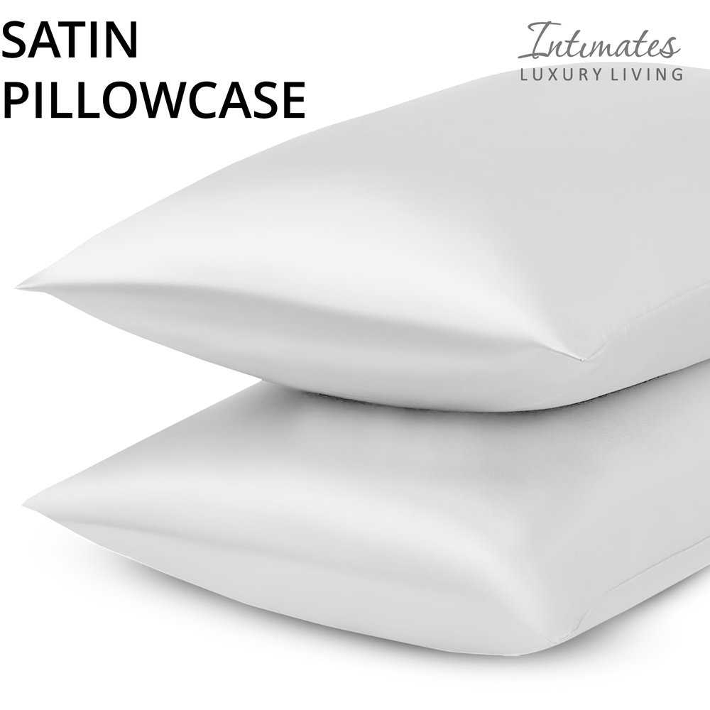 Intimates Super King Size White Satin Bedding Set Image 5