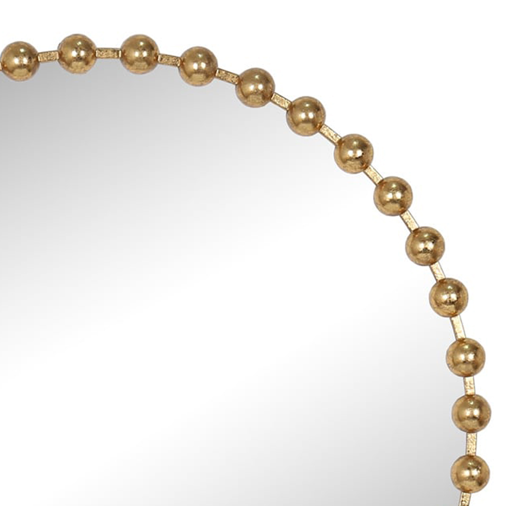 Gold Circular Beaded Mirror 80cm Image 3