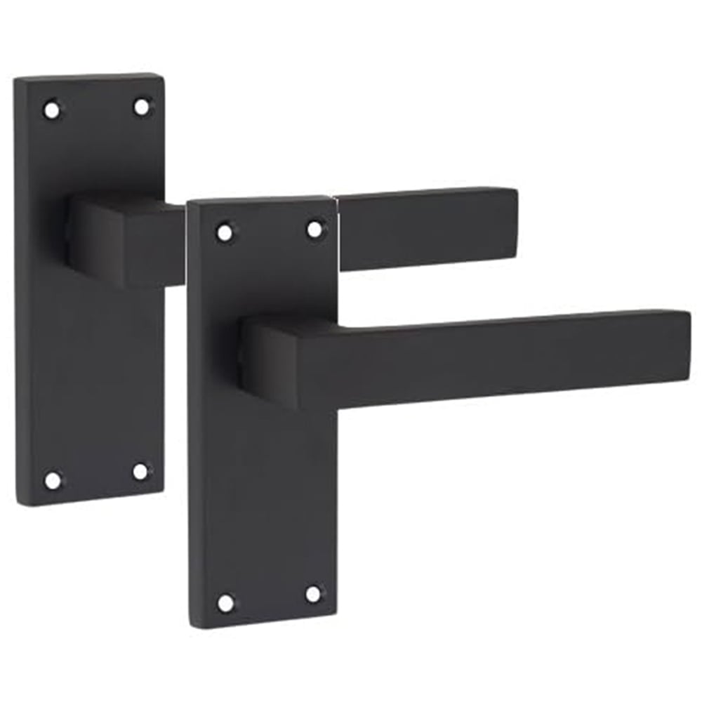 Golden Grace Matt Black Victorian Straight Delta Latch Door Handle Pair 120 x 40mm 4 Pack Image 2