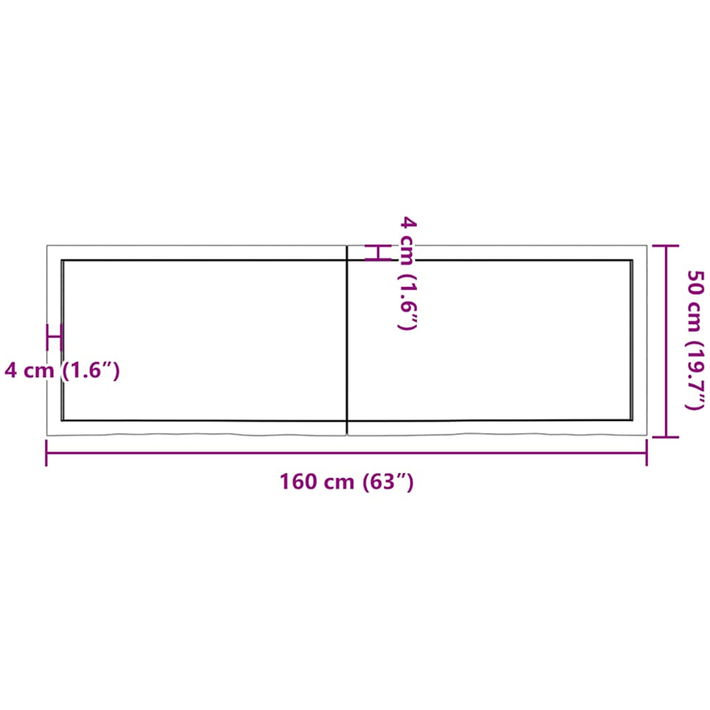 vidaXL 50 x 160cm Light Brown Oak Wood Wall Shelf Image 9
