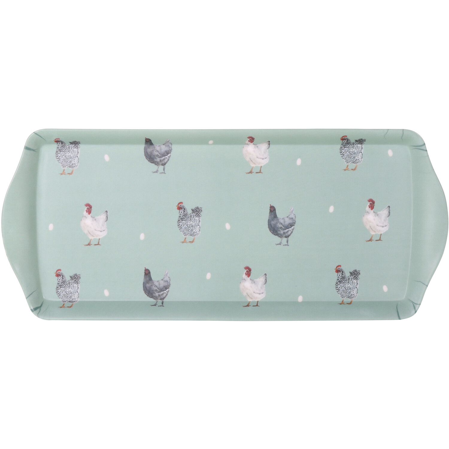 Farm Chickens Tray - Blue / Long Drinks Tray Image 1