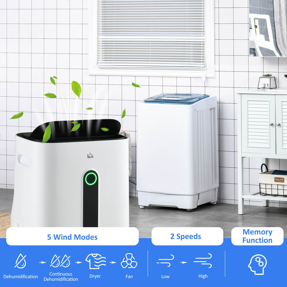 Portland White Portable Dehumidifier with Air Purifier 20L Per Day Image 5
