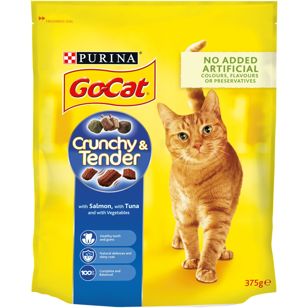 Go-Cat Crunchy and Tender Tuna Dry Cat Food 375g Image