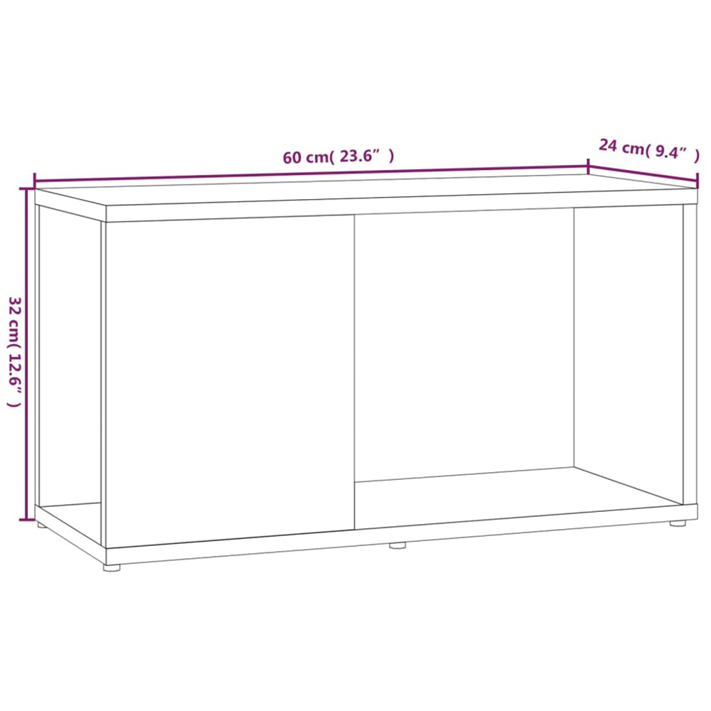 vidaXL Single Shelf Grey Sonoma Small TV Cabinet Image 8