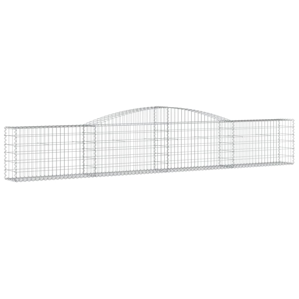 vidaXL Silver Galvanised Iron Arched Gabion Basket 400 x 30 x 60/80cm 15 Pack Image 1