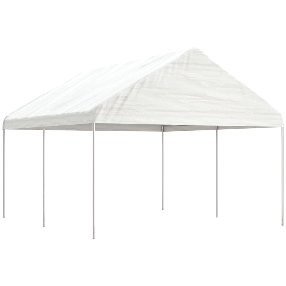 vidaXL 3.22 x 4.46m White Gazebo with Roof Image 1