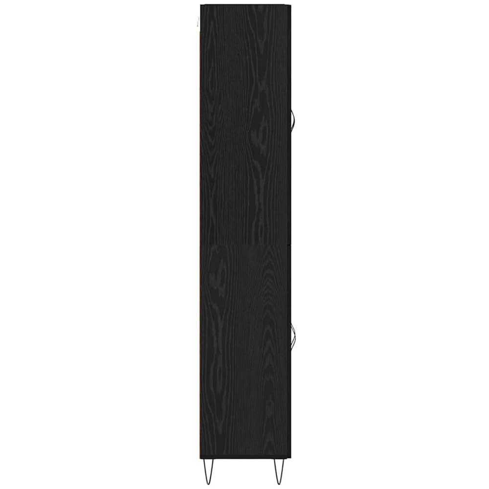 vidaXL 4 Glass Door Black Oak Sideboard Image 8