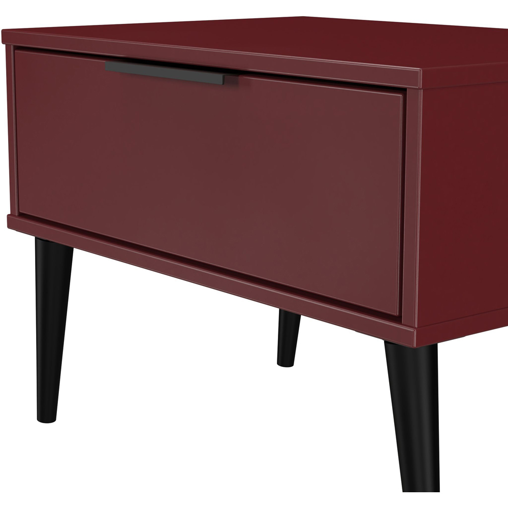 Crowndale Hong Kong Single Drawer Matt Red and Black Wide Side Table Ready Assembled Image 5
