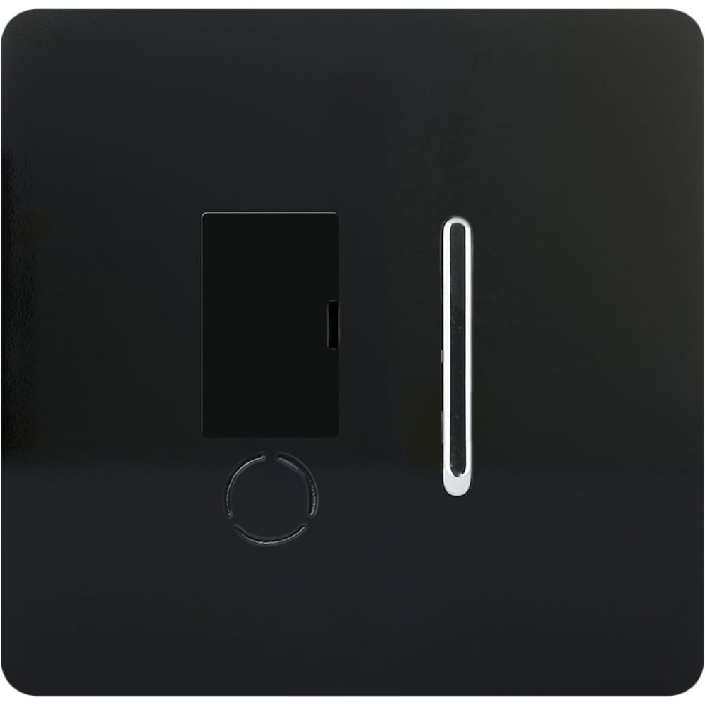 Trendi Switch 13amp Piano Black Fused Spur with Flex Outlet Image 1