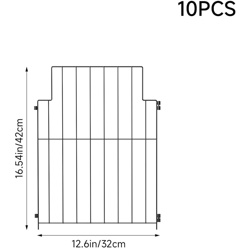 Living and Home 10 Piece Metal Garden Fence Image 8