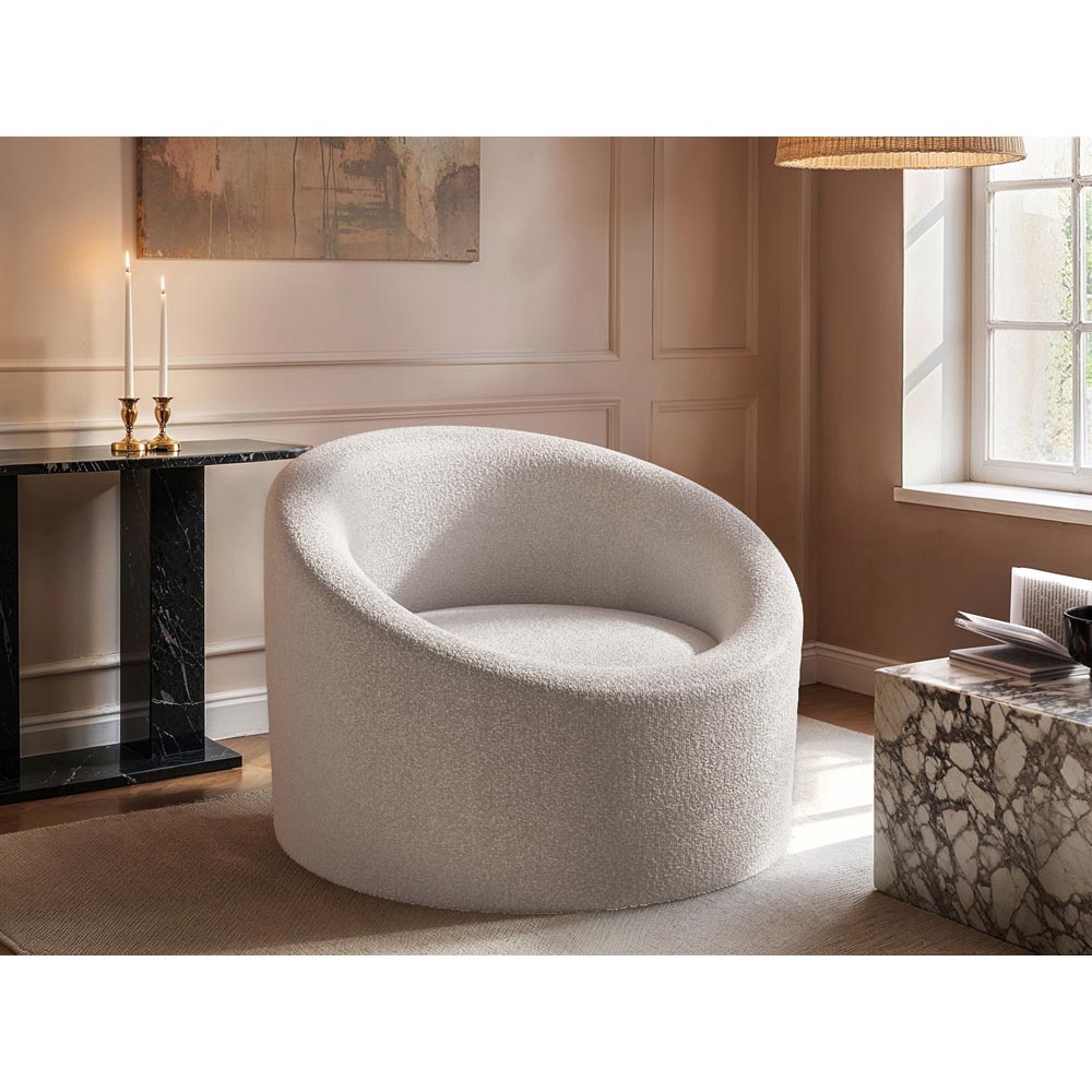 Solace+Co Amari Cream Boucle Accent Chair Image 6