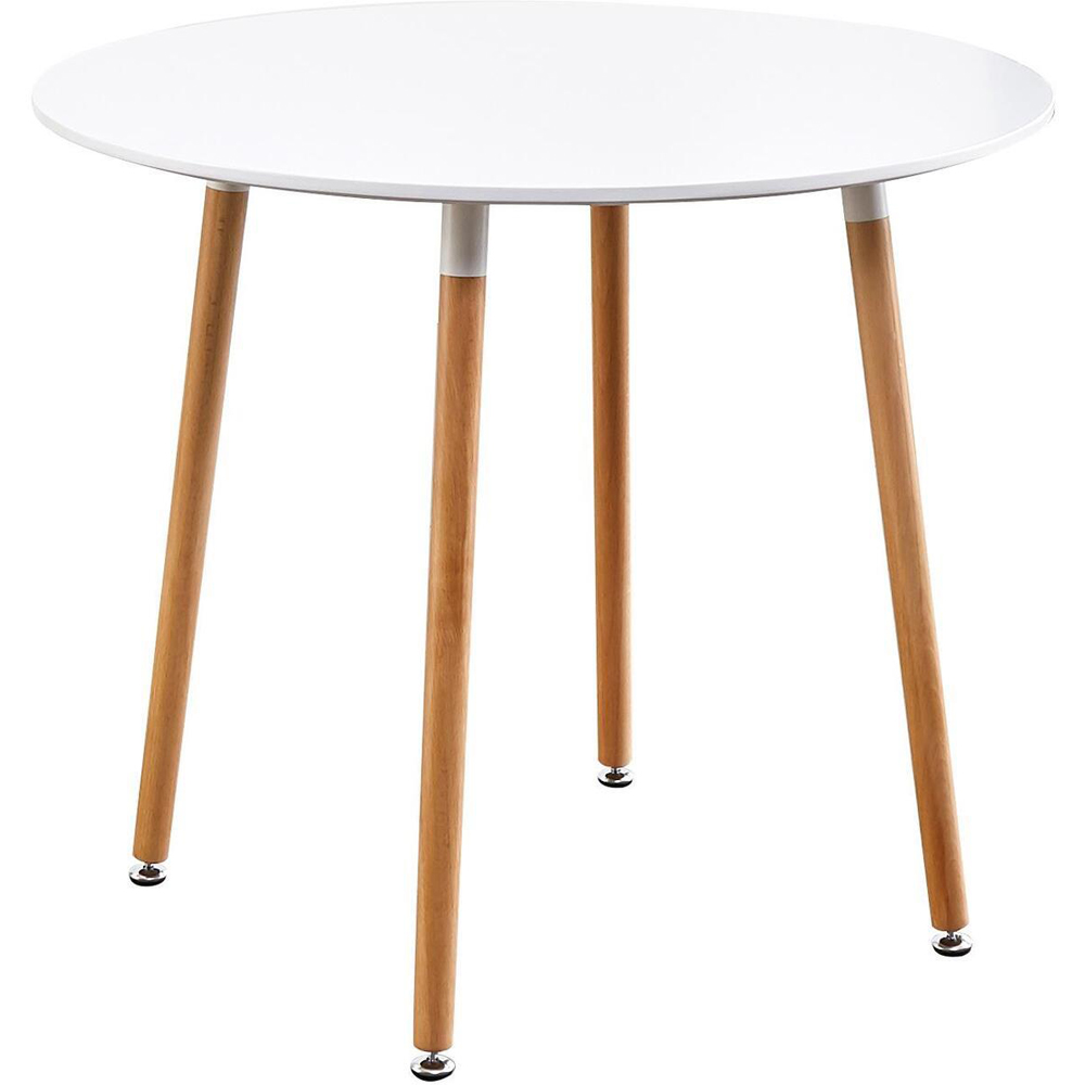 Kosy Koala 4 Seater Velvet Round Dining Set White Image 2