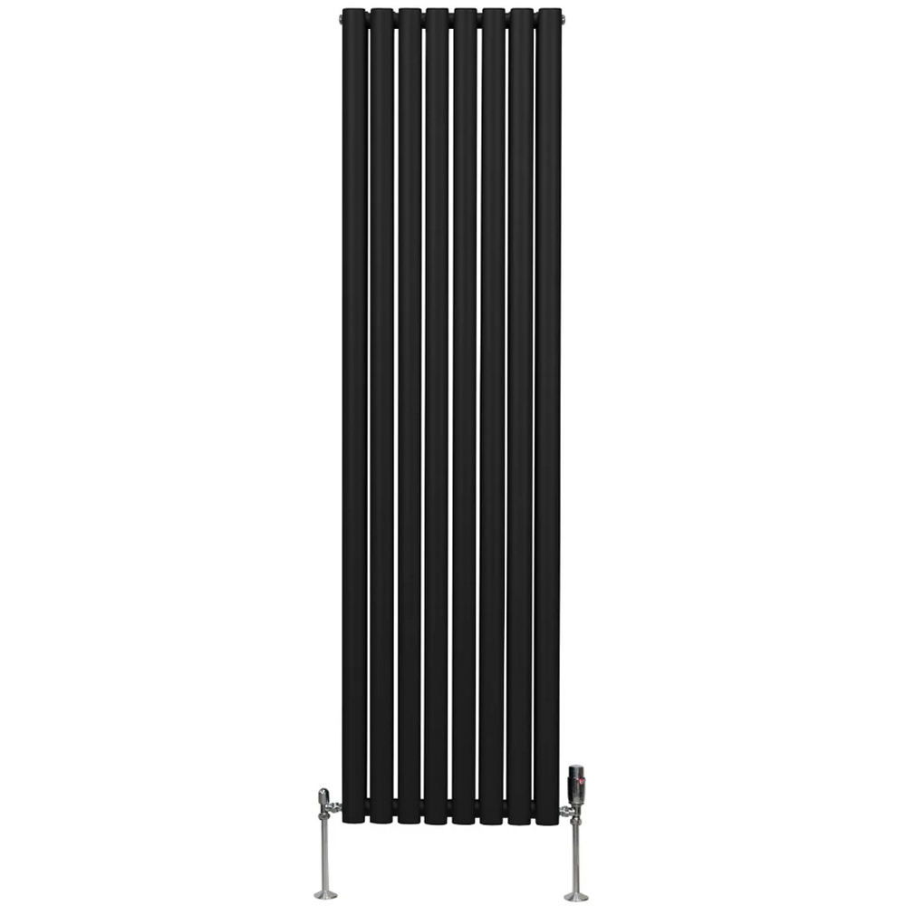 Monster Shop 6421BTU Black Oval Column Radiator and Valves 1800 x 480mm Image 1
