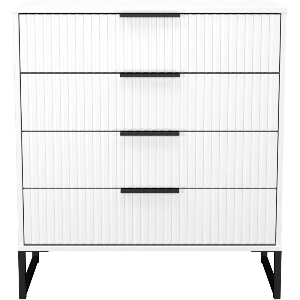 Crowndale Fluted 4 Drawer White Matt Chest of Drawers Ready Assembled Image 2