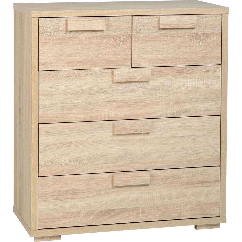 Cambourne Oak Effect 3 + 2 Drawer Chest of Drawers Image 1