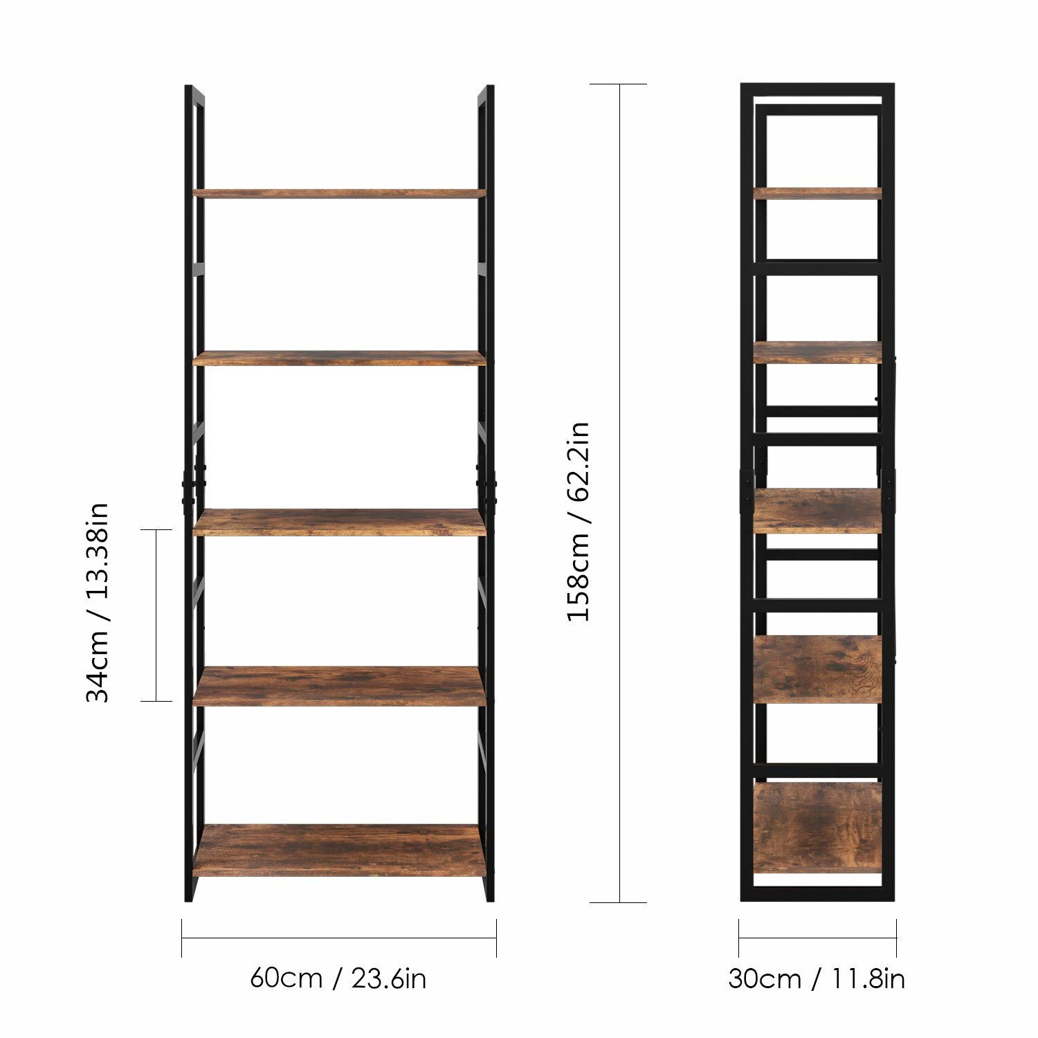 Rustic Shelving Unit - Brown Image 4