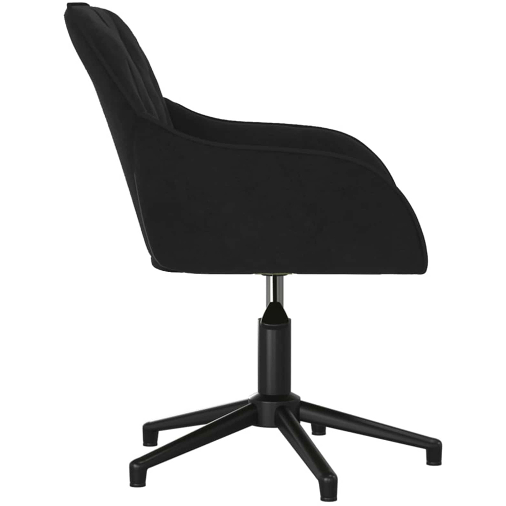 vidaXL Set of 2 Black Velvet Height-Adjustable Swivel Dining Chair Image 5