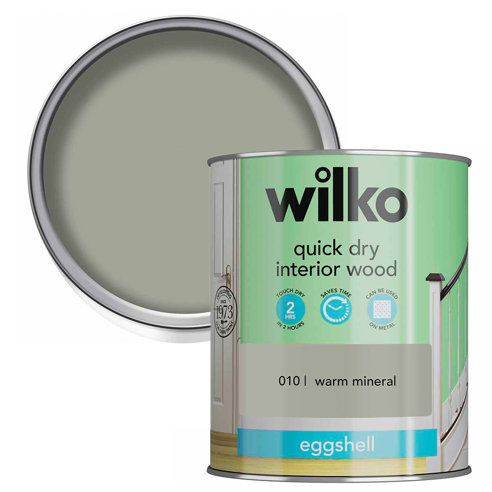 Wilko Quick Dry Interior Wood Warm Mineral Eggshell Paint 750ml Wilko