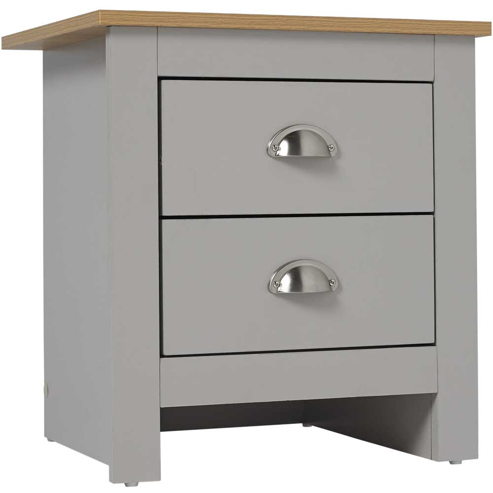LPD Furniture Lancaster Oak Effect with Grey Finish 3 Piece Bedroom Furniture Set Image 5