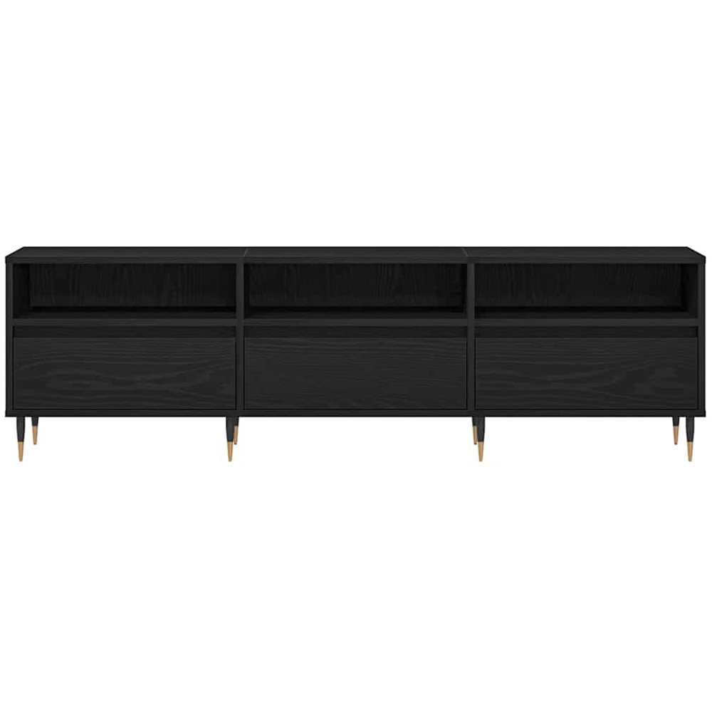 vidaXL 3 Door 3 Shelf Black Oak TV Cabinet Image 7