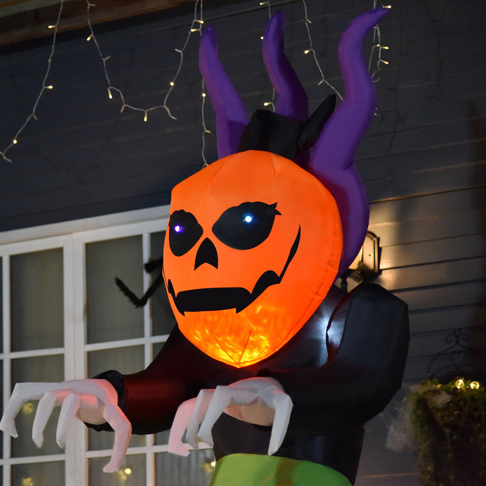HOMCOM Halloween Inflatable Pumpkin Ghost 8ft Image 4