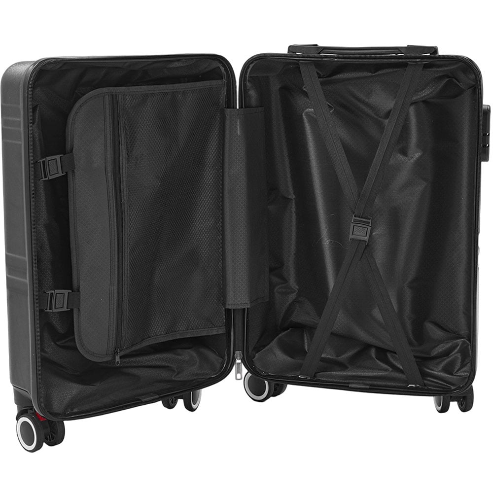 H&O Direct 20 inch Black Hard Shell Suitcase with Combination Lock Image 3