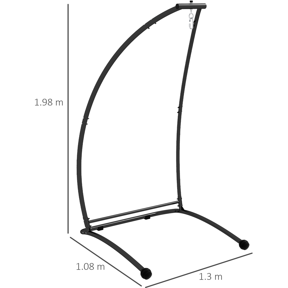 Outsunny Black Metal C Shape Hammock Chair Stand Image 7