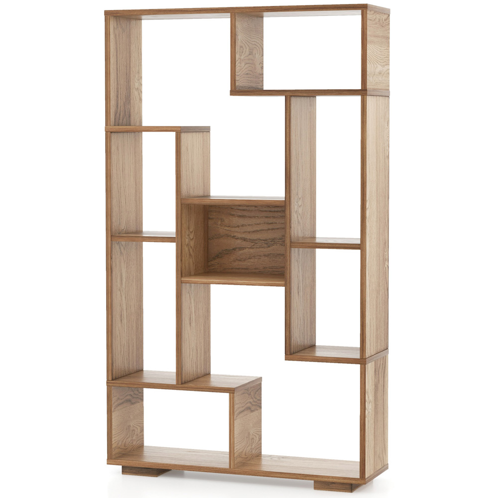 Costway 11 Shelf Natural Bookshelf Image 2