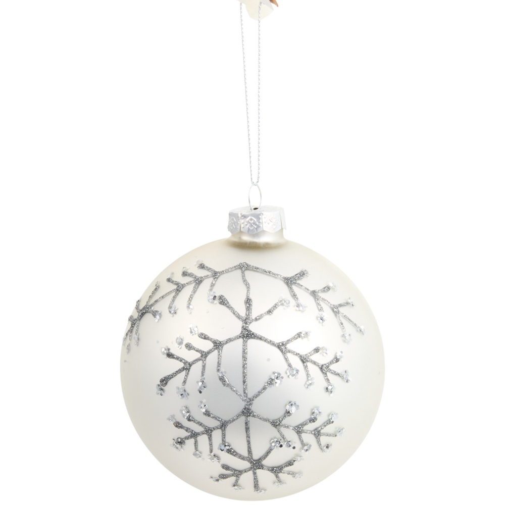 Ivory White Beaded Bauble - Ivory White Image 1