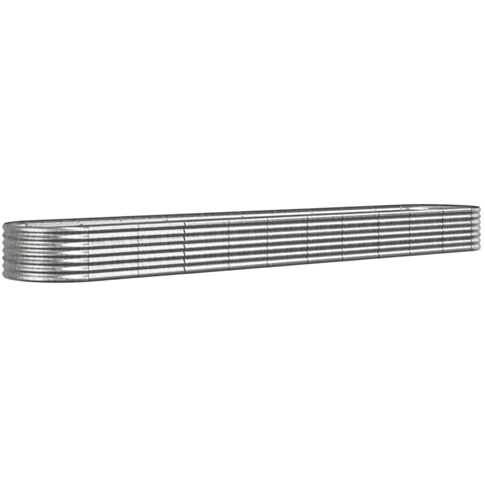vidaXL Silver Galvanised Steel Raised Garden Bed 440 x 80 x 36cm Image 1