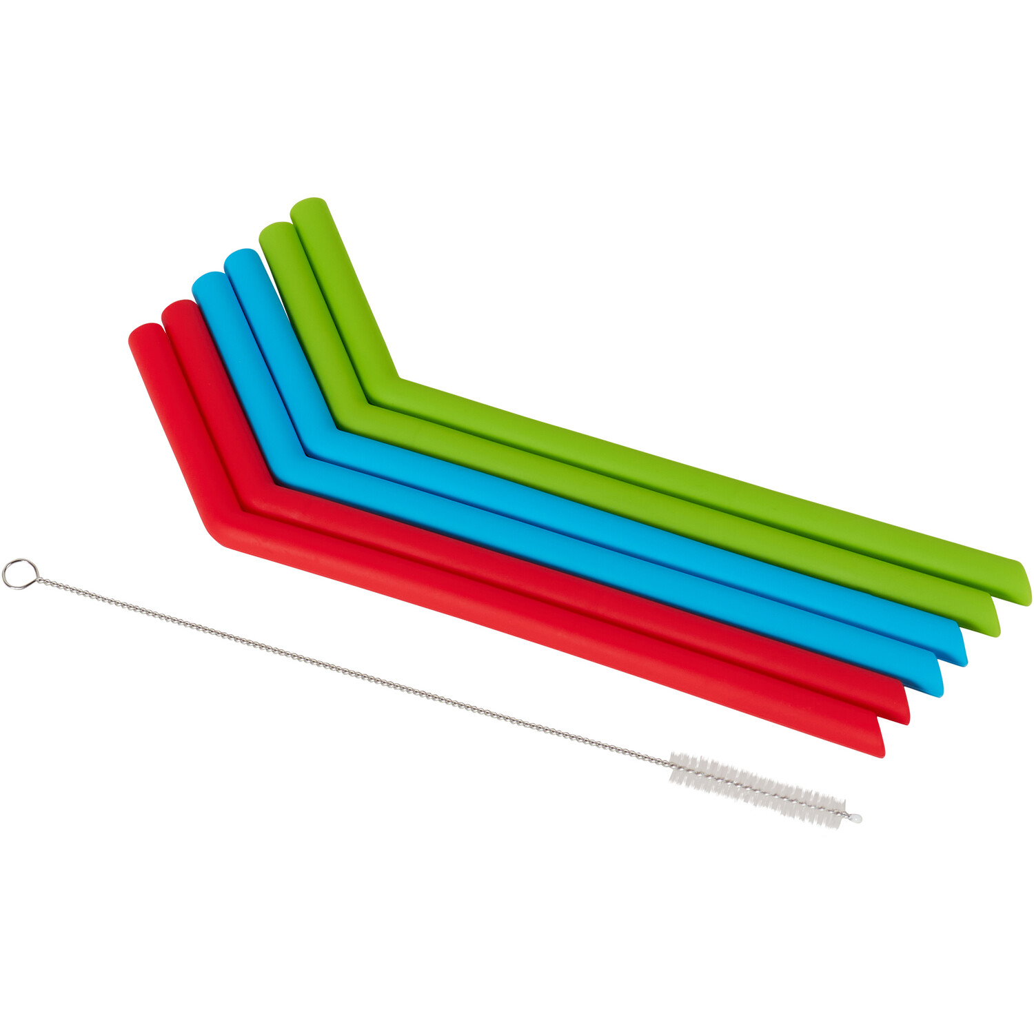 Pack of 6 Reusable Angled Silicone Straws Image 2