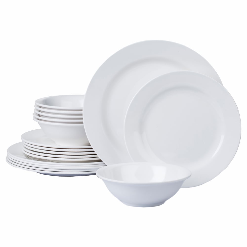 TP Round Melamine White 18 Piece Dinner Set Image 1