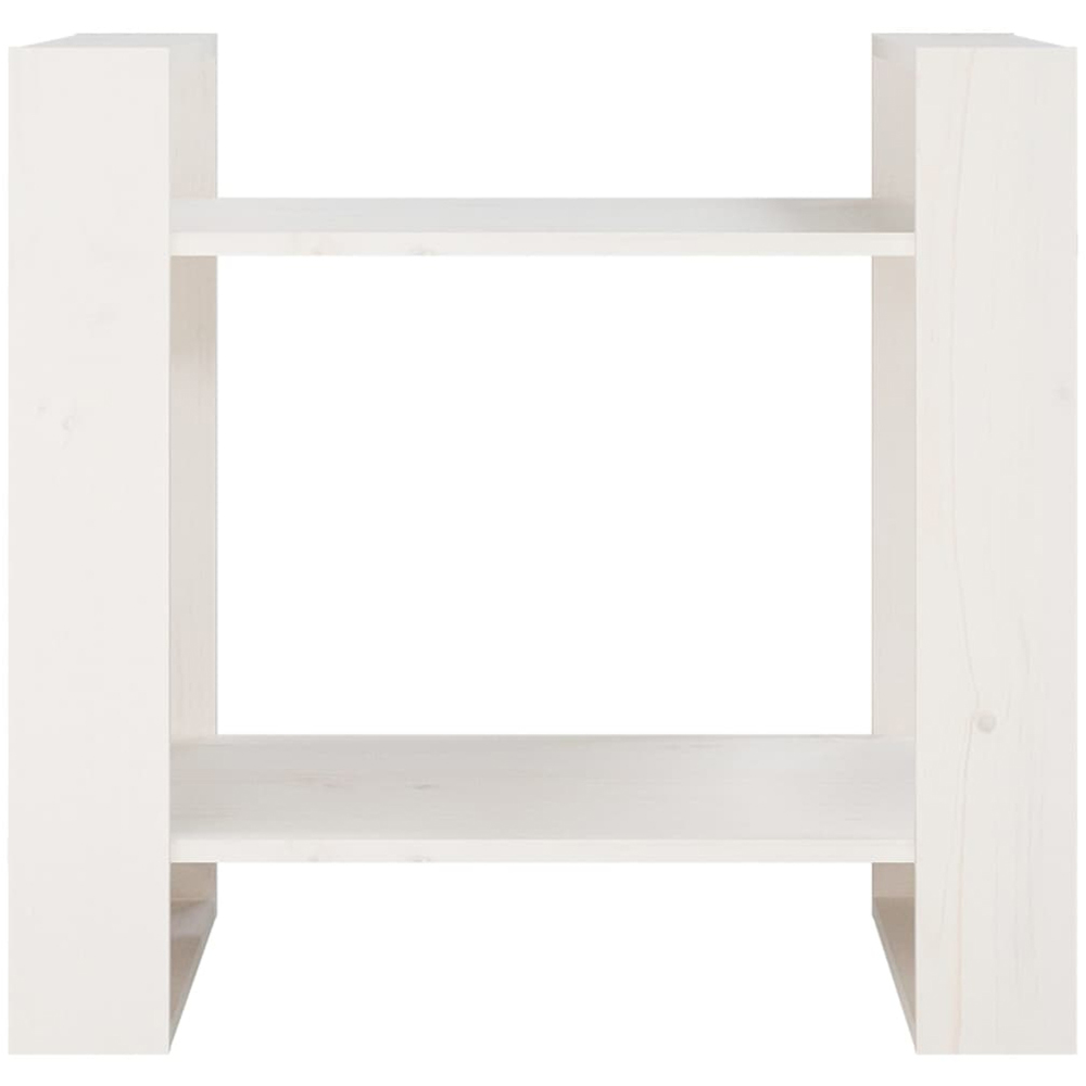 vidaXL 2 Shelf White Solid Pine Wood Bookcase Image 3