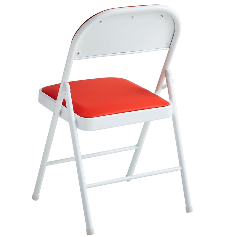 wilko Red Padded Folding Metal Dining Chairs Image 3