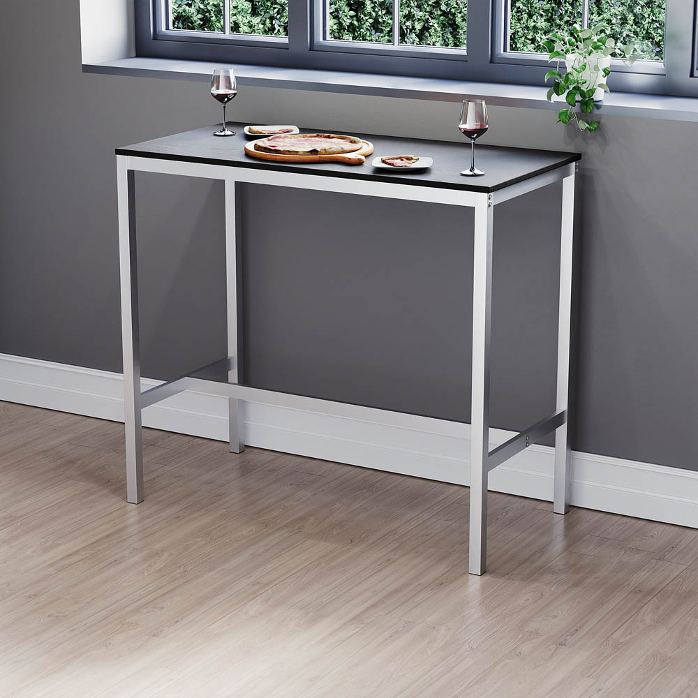 Vida Designs Roslyn 2 Seater Metal Frame Breakfast Table Set Black Image 4